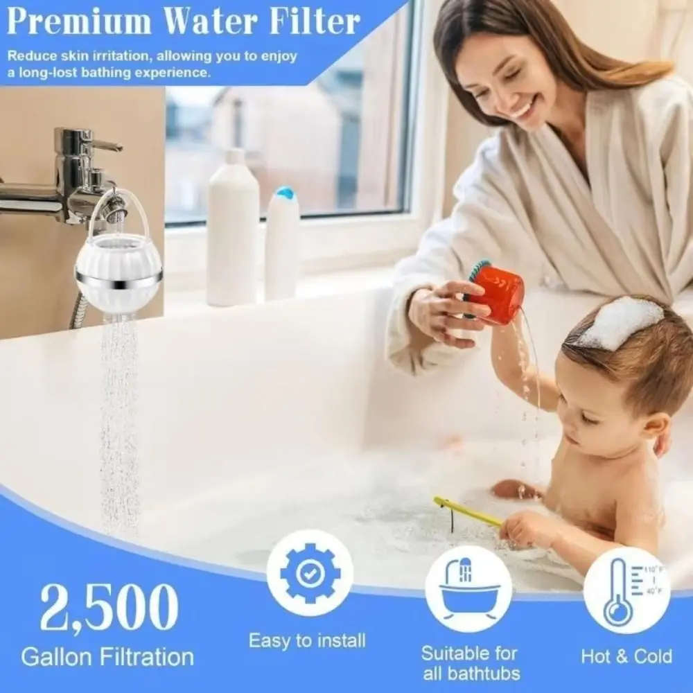 

PP Material Portable Plastic Bathtub Water Filter Splash-proof Design 10 Stage Filtration Hanging Tub Faucet Filter