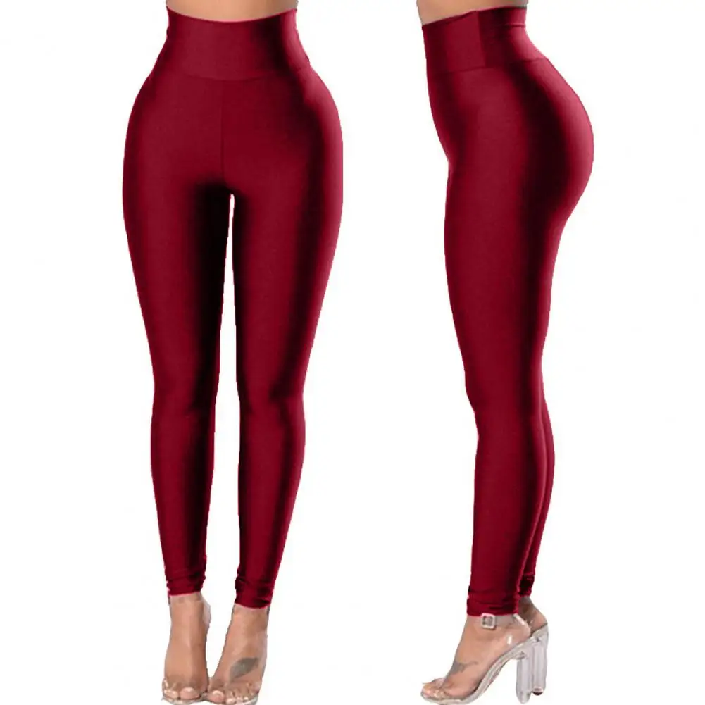 Women Pants Solid Color Hip Lift Skinny High Stretch Trousers Autumn Slim Fit Seamless Running Fitness Ankle Length Leggings