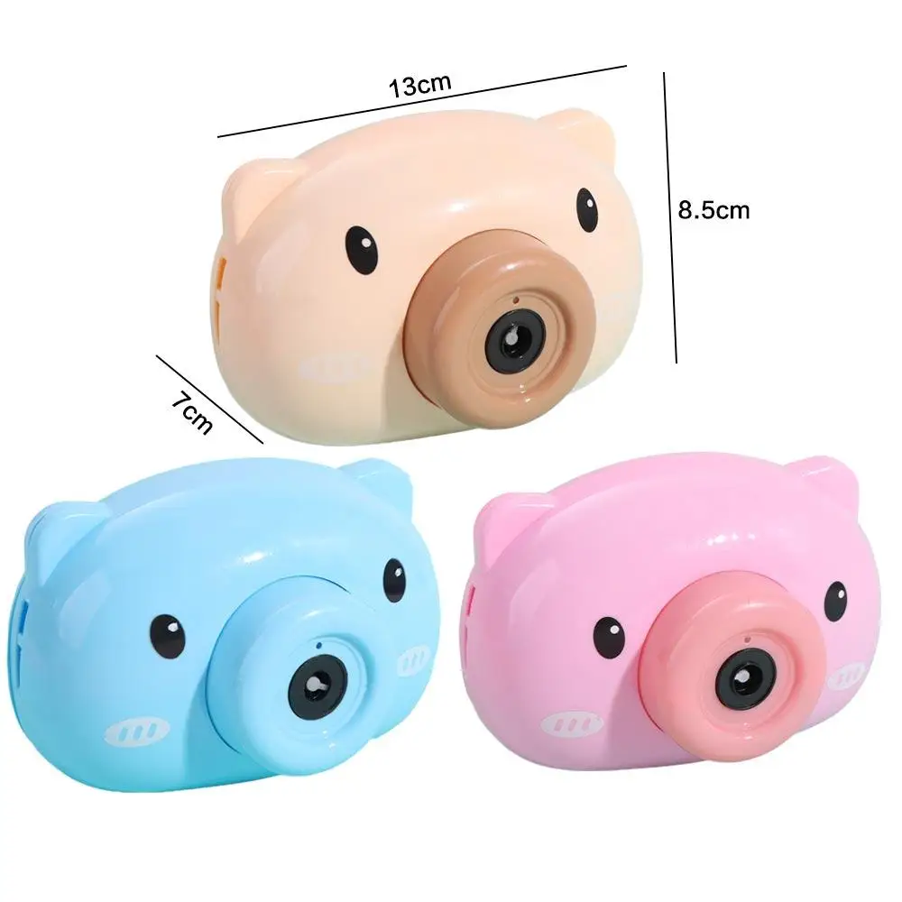 Funny Durable Chilren Bubble Machine Automatic Camera Shape Soap Bubble Maker Cartoon Pig Cartoon Bubble Blower Outdoor