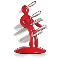 Creative Human Shape Knife Holder Kitchen Organizer Storage Shelf 5 Grids Cutlery Block Rack Stand Support Tool Chef Accessories