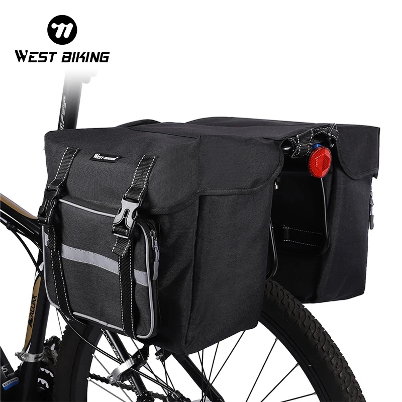 

WEST BIKING Bicycle Trunk Bag 25L Cycling Pannier Bags Waterproof Travel Luggage Bags Rear Seat Cargo Carrier MTB Road Bike Bags