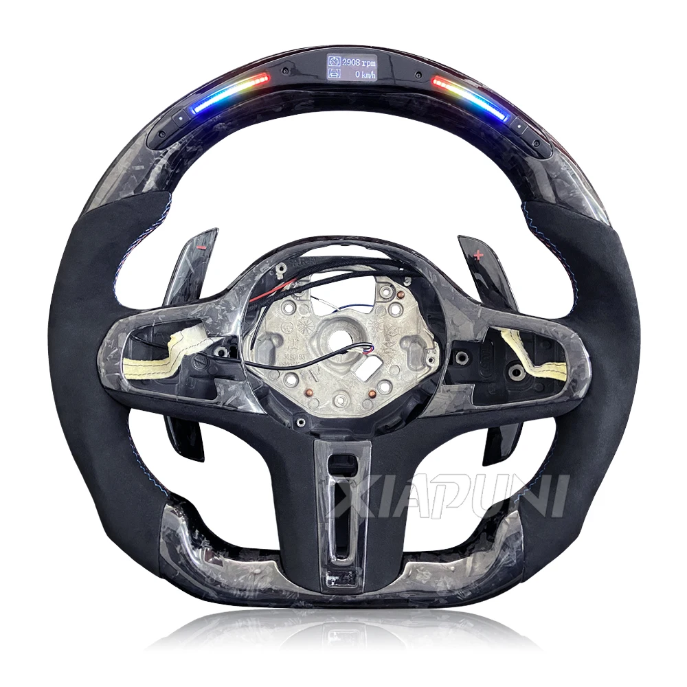 new Customized Led RPM Forged Carbon Fiber For BMW M3 M5 Steering Wheel G Series 1-4 Series X1 X2 X3 X4 X5 X6 X7 Z4 Racing Wheel