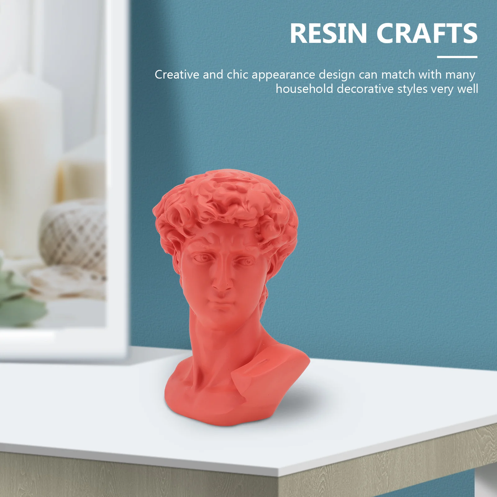 

1Pcs David Head Resin Craft Sculpture Decorative Statue Office Home Desktop Ornament Statue Adornment Household Ornament