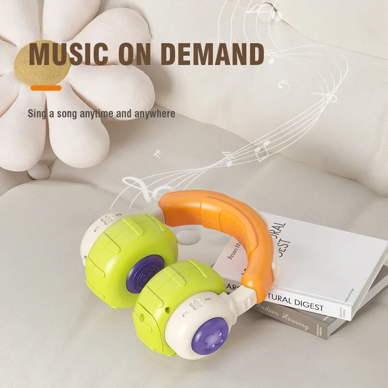 Fones de ouvido de música montessori brinquedos sensoriais desenvolvimento aprendizagem música microfone fone de ouvido com som light-up brinquedos para crianças presentes
