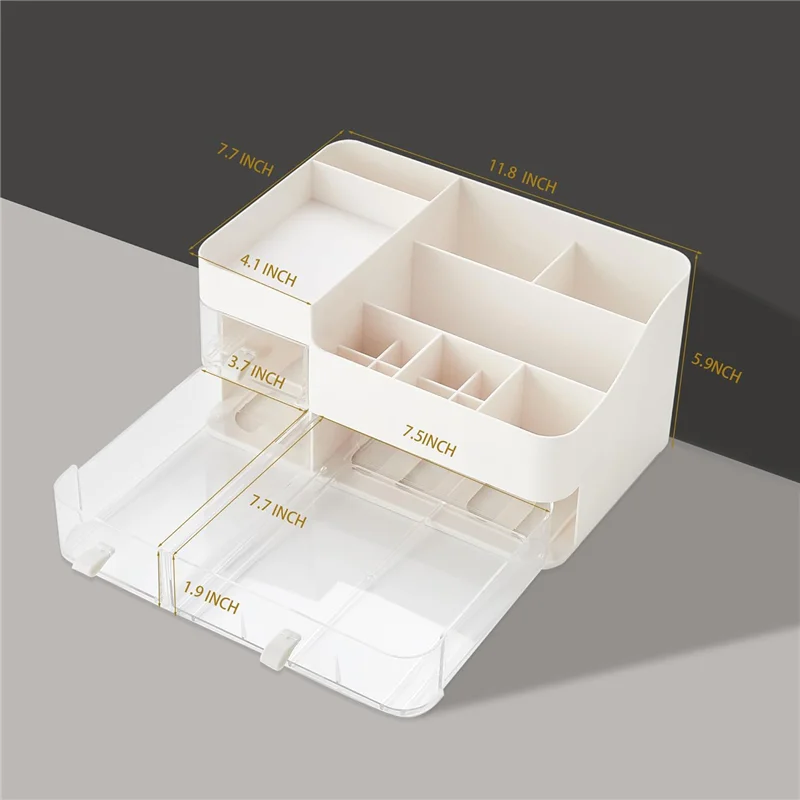 

1 Piece Makeup Organizer Vanity Organizer With Pull Out Drawer Capacity Cosmetic Storage Plastic Makeup Brush Holder Organizer