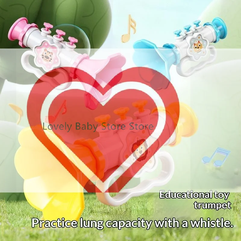 Baby Cartoon Trumpet Whistle Toy Musical Instrument Early Education Blowing Horn Toy Kids Mini Blowing Trumpet Toys Cute Gift