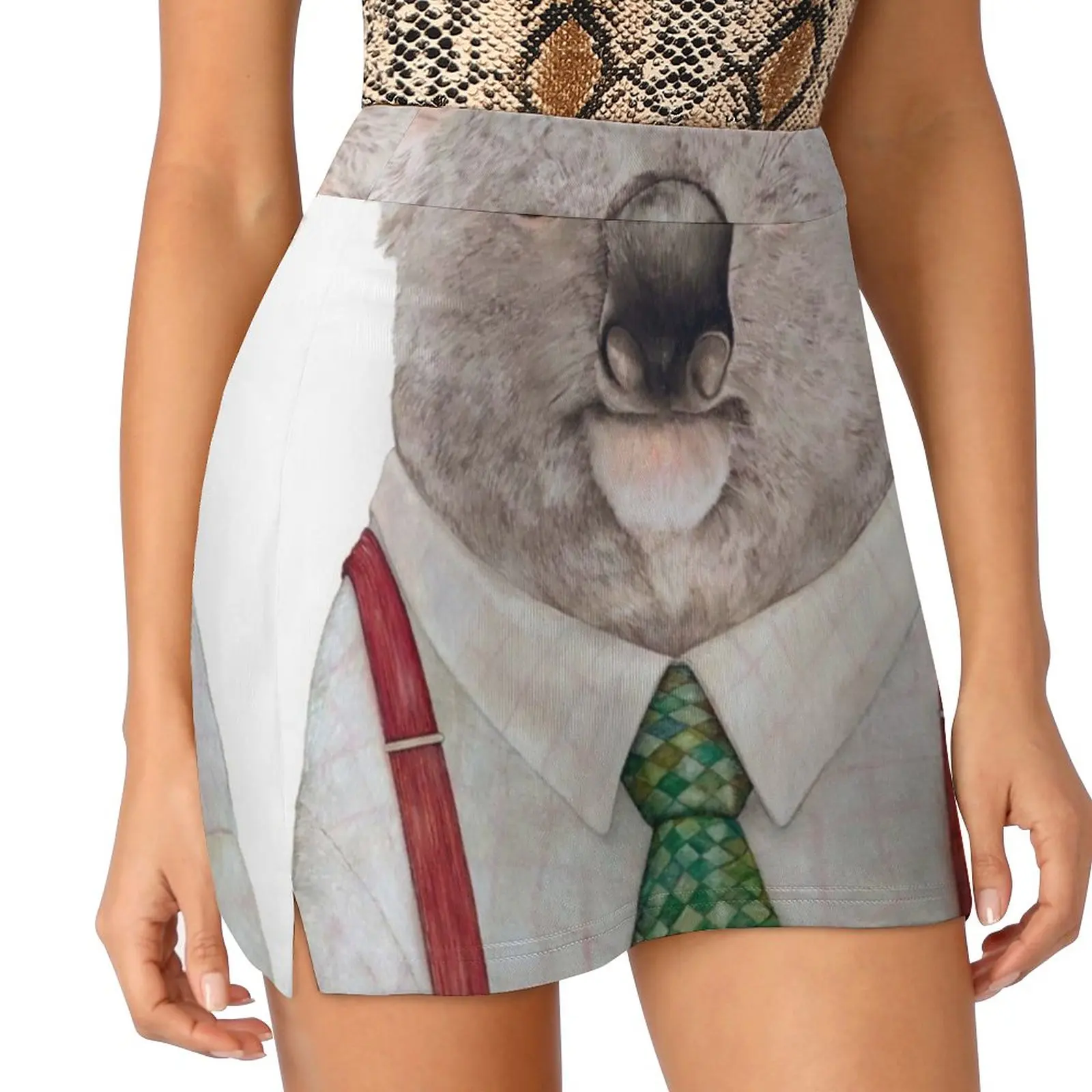 Koala Women's skirt Y2K Summer Clothes 2022 Kpop Style Trouser Skirt With Pocket Cute Koalas Koala Painting Australian Animals