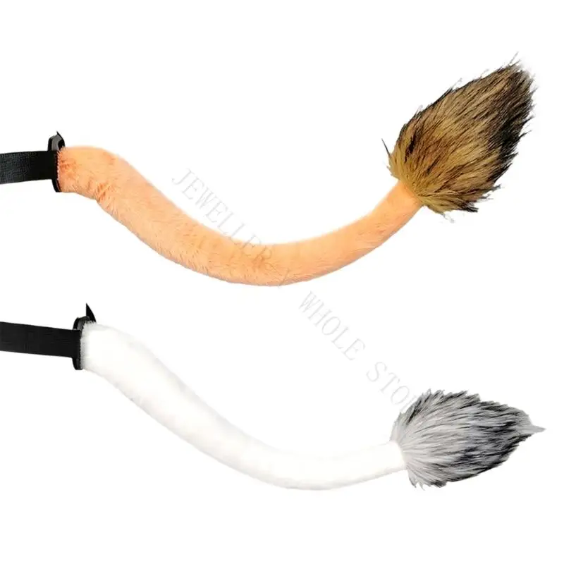 R7UF Photo Styling Tail Accessory With Soft Plush Texture And Wear Strap For Halloween Cosplay Parties Costume Looks And Stage 3