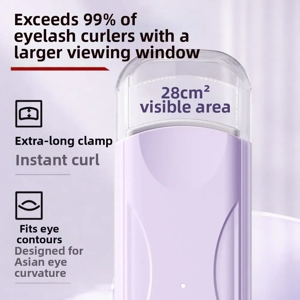 Fast Heating Heated Eyelash Curler USB Charging Heat Resistant Electric Lash Curler Long-Lasting Lift Lightweight