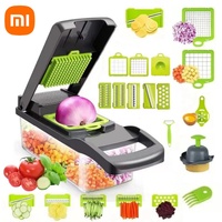 MIJIA 14/16 in 1 Multifunctional Vegetable Chopper Slicer Shredder Handle Food Grade Chopper With Basket For Fruit Potato Carrot