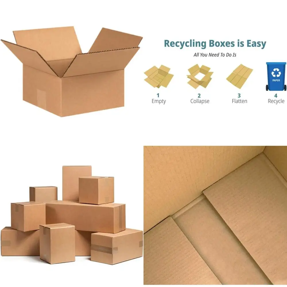 صناديق من الورق المقوى المموج - 8 × 8 × 4 بوصة، 100 عبوة من كرتون الشحن للبريد والتحرك