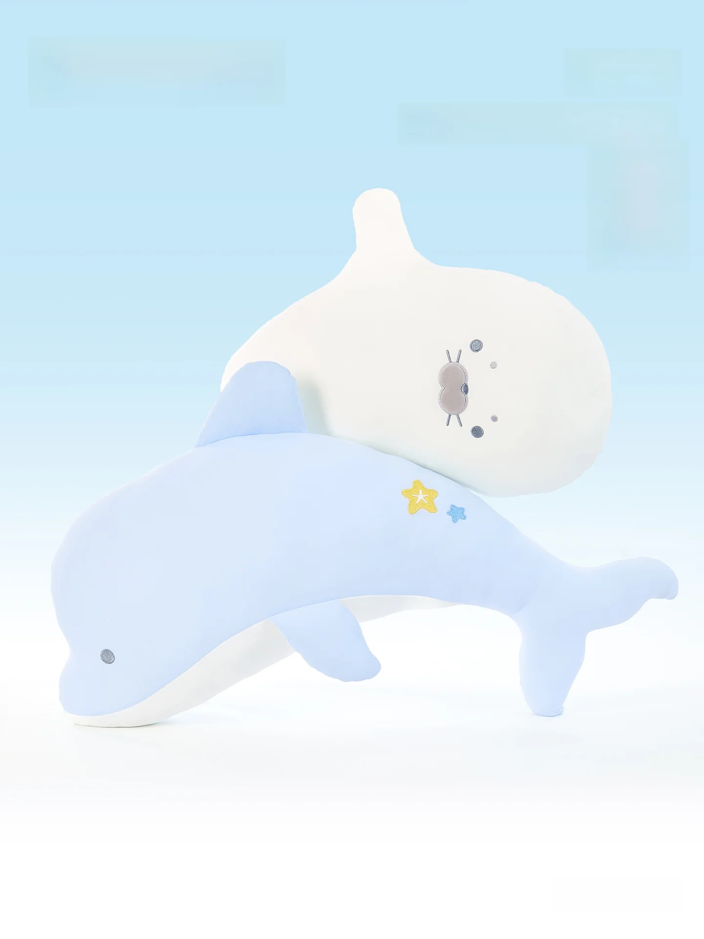 Lenle Cool Ice Silk Pillow Whale Doll Birthday Gift Women's Style Summer Cooling Sensation Soft Polyester Fabric Toy for Teens
