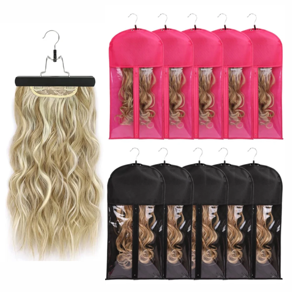 

New Hair Holder Hair Extensions Storage Bag with Dust-proof Wig Storage Kit, Easy Carry Home Hair Salon Travel Use