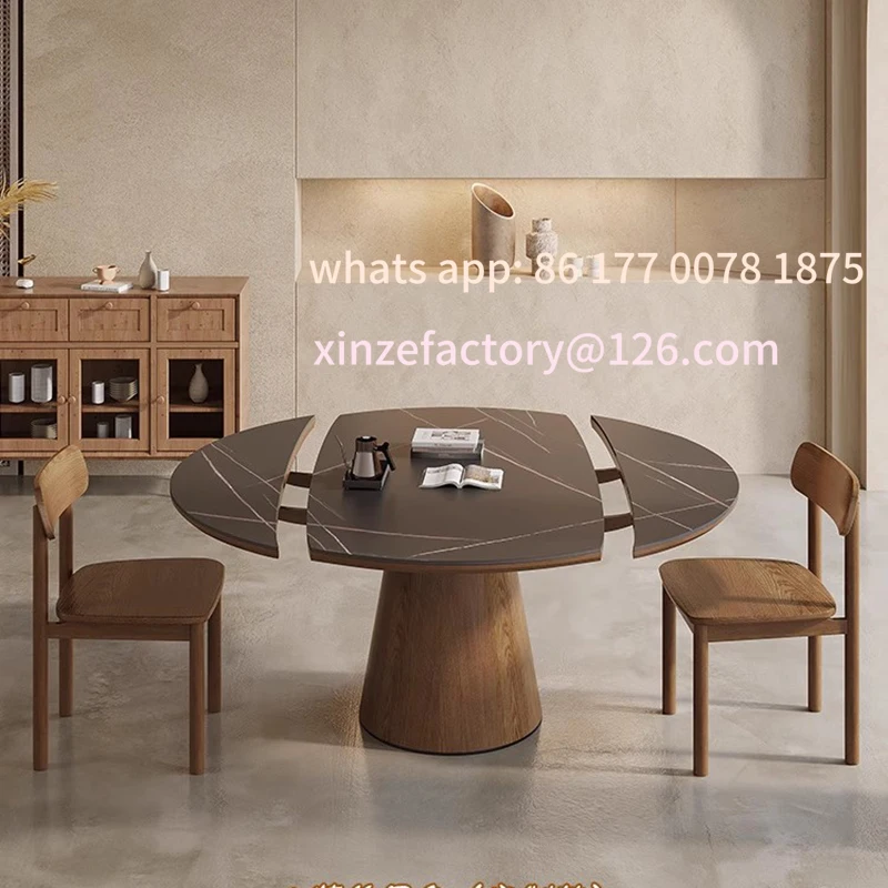 Customizable Italian Extendables Dining Tables Party Event Round Living Room Dining Tables Salon Space Saving Tavolo Pranzo