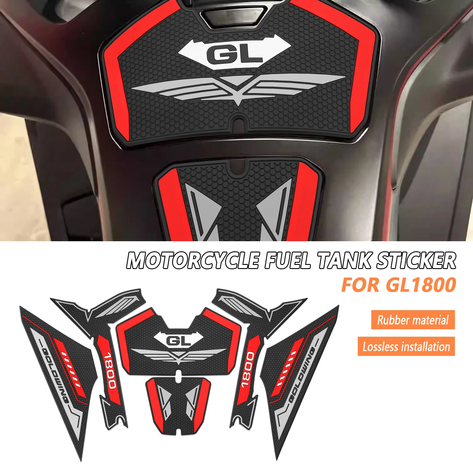 

For Honda Gold Wing GL1800 2018-2025 Motorcycle Accessories Non-slip Side Fuel Tank Stickers Waterproof Pad Rubber Sticker