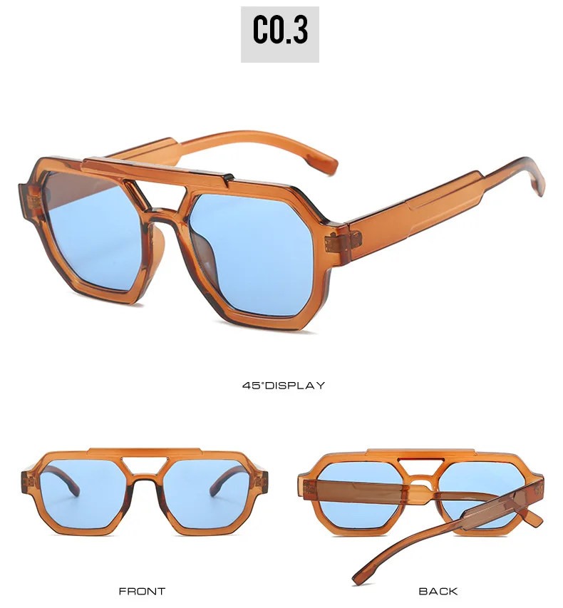Mode Pilot Übergroße Sonnenbrille Für Frauen Neue Doppel Brücken Sonnenbrille Weibliche Retro Quadrat Leopard Lila Brillen Trendy – Detail 12