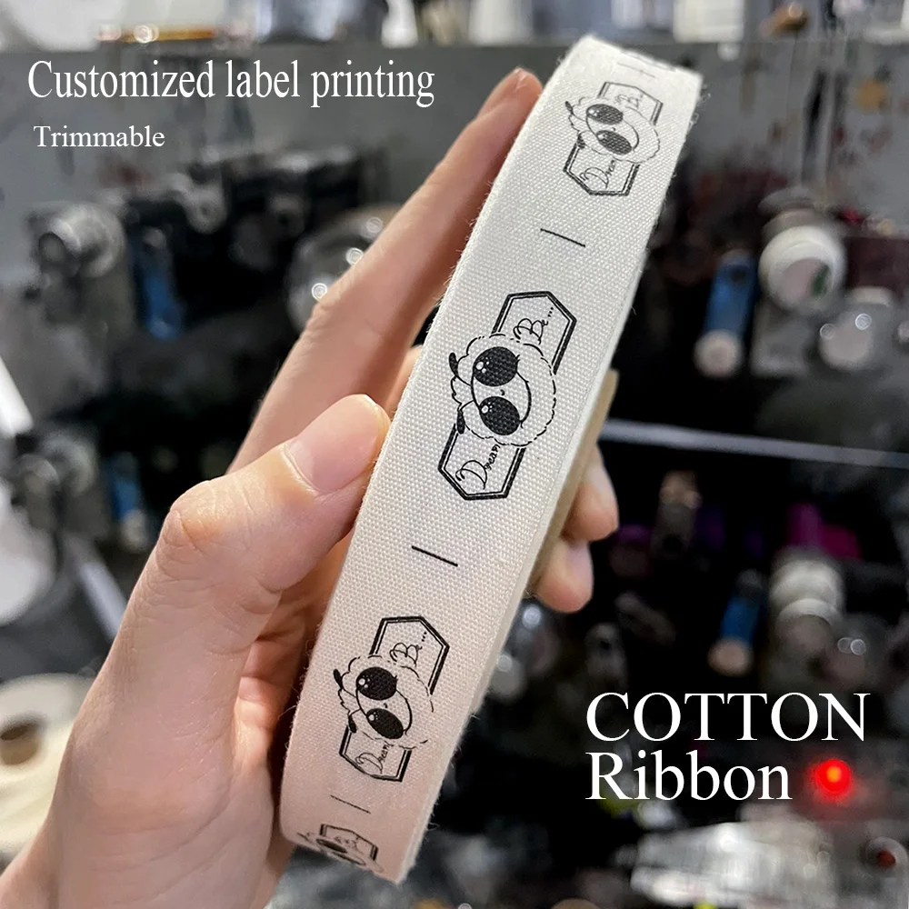 Small batch all cotton woven tape custom label printing, cuttable clothing logo, personalized handmade sewing fabric logo