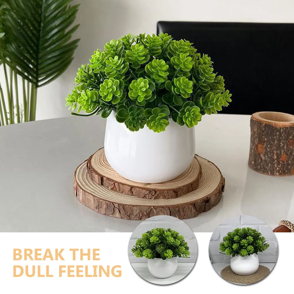 

Artificial Green Plants Faux Potted Vivid Realistic Desktop DecorationLiving Room Kitchen Office Safe Stylish Space Matching