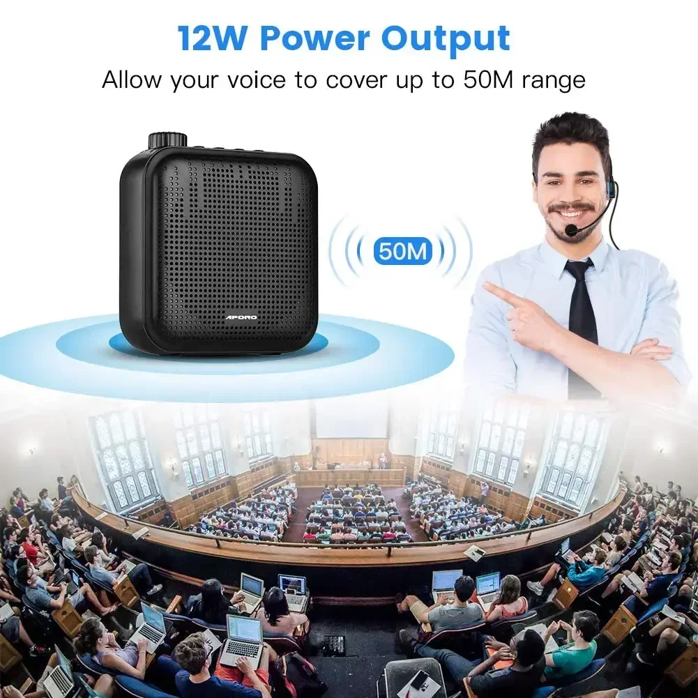 Amplificateur vocal portable, haut-parleur ultra-léger aste pour enseignants, mégaphone, mini haut-parleur audio avec microphone