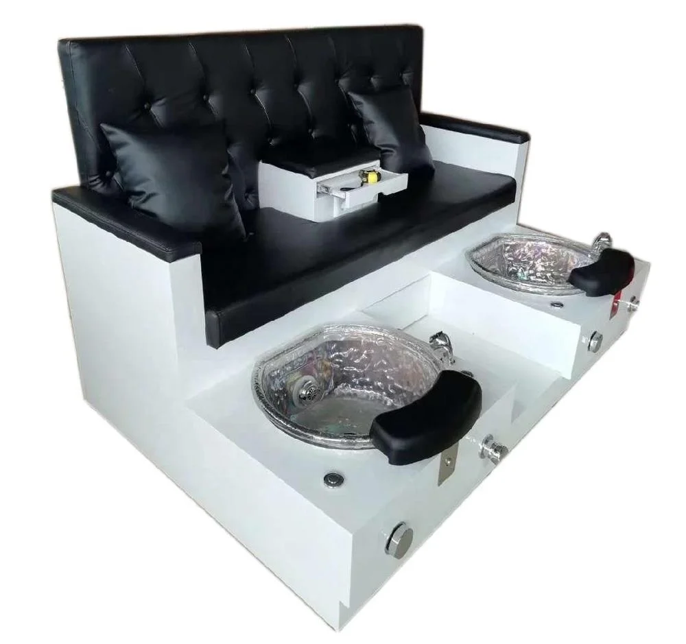 

2019 Hot Sale Top Luxury White&Black 2 Seater Spa Chair Pedicure Chair With Foot Sink and Jet 3 Years Warranty