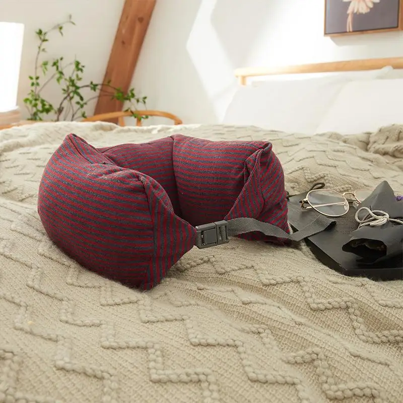 Travel Neck Pillow U-Shaped Particle Filling Office Sleep Plane Car Sitting Support Neck Care Bedding Single Person Use