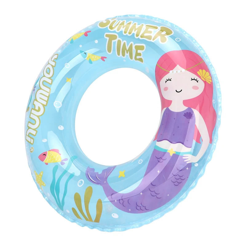 Inflatable Round Kids Swim Ring, Thickened PVC Pool Float, Swimming Aid for Children Ages 3+, Summer Beach Pool Bath Water Toy