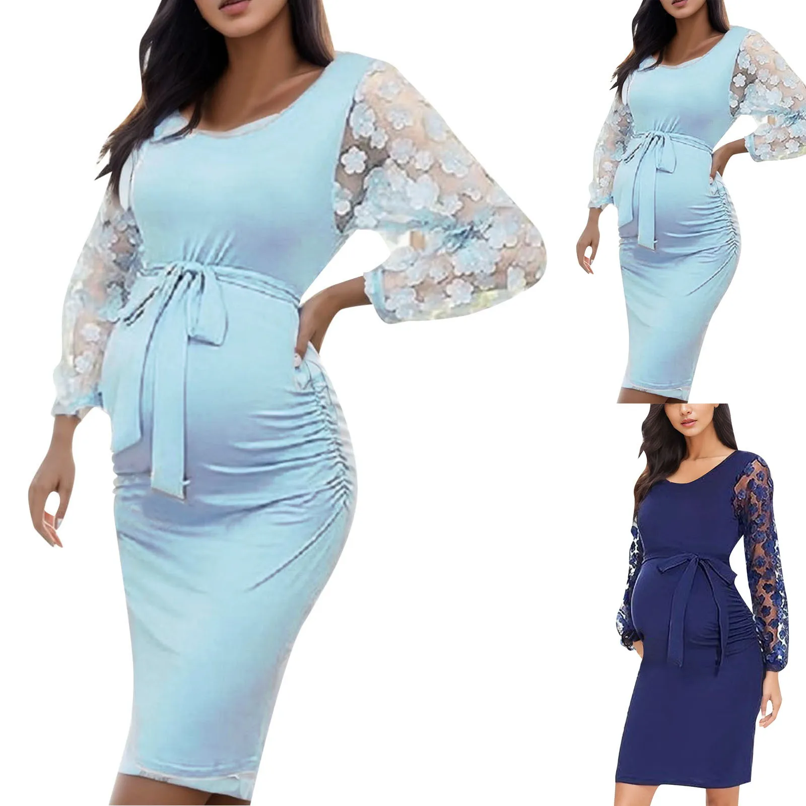 

Women Maternity Dress Temperament Long Sleeve Nursied Baby Dresses Lace Nightgown Breastfeeding Nightshirt Outfits For Woman