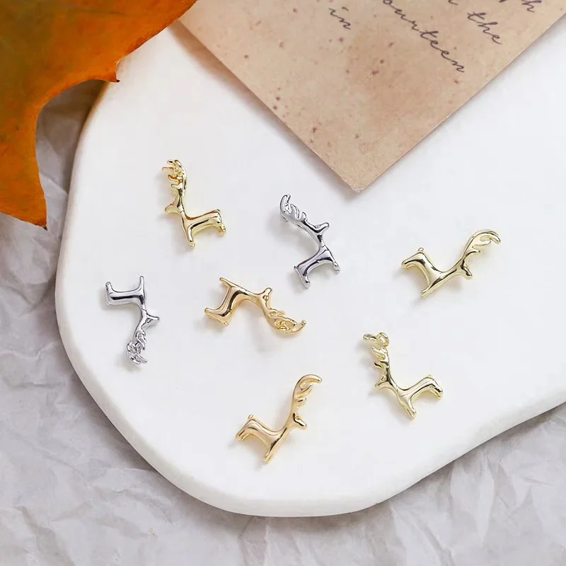 

Min order 30pcs/lot animals cartoon deer shape copper floating locket charms diy jewelry earring/necklace accessory