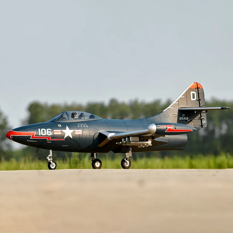 

НОВЫЙ Freewing 70 мм F9F Panther 1:11, имитация канала, модель самолета с фиксированным хвостом, истребитель, игрушечная модель самолета с дистанционным управлением PNP