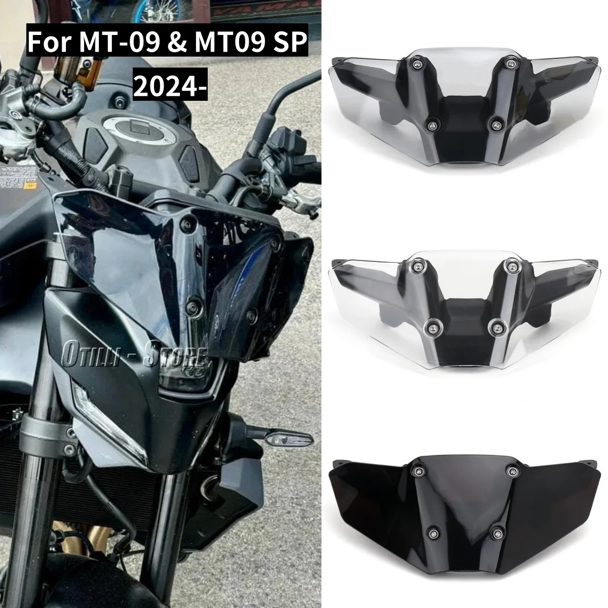 

New For YAMAHA MT 09 MT-09 MT09 SP 2024 2025 Motorcycle Accessories Windshield Front Windscreen Support Wind Deflector Fairing