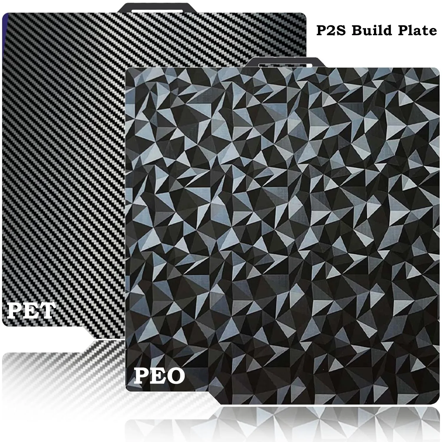 

3D Printer PET PEO Bambu Lab Build Plate for Bambu Lab X2D/P2S/P1S/P1P/X1C/A1 Diamond +Carbon Fiber Flexible Spring Steel Plate