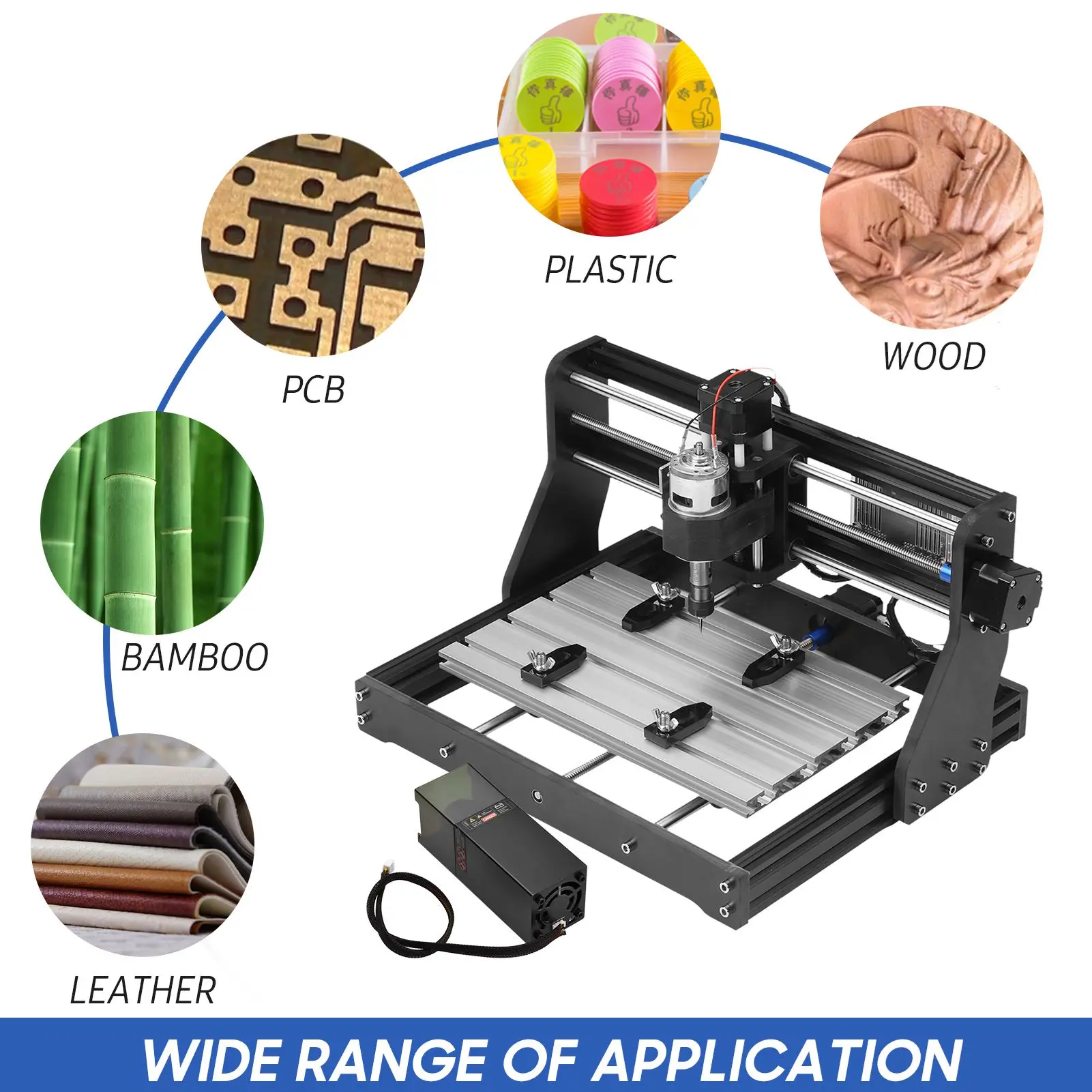 CNC 30*18 Pro Router Kit GRBL Controle 3 Axis met met Offline Controller 10W Module Plastic Acryl PCB PVC Houtsnijwerk