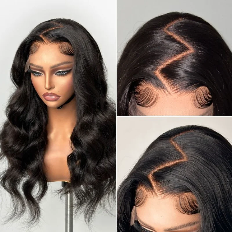 34 Inch Body Wave T Part Lace Front Wig 220% 13x6x1 HD Transparent Lace Wigs Brazilian Human Hair Wigs for Woman Daily Wear