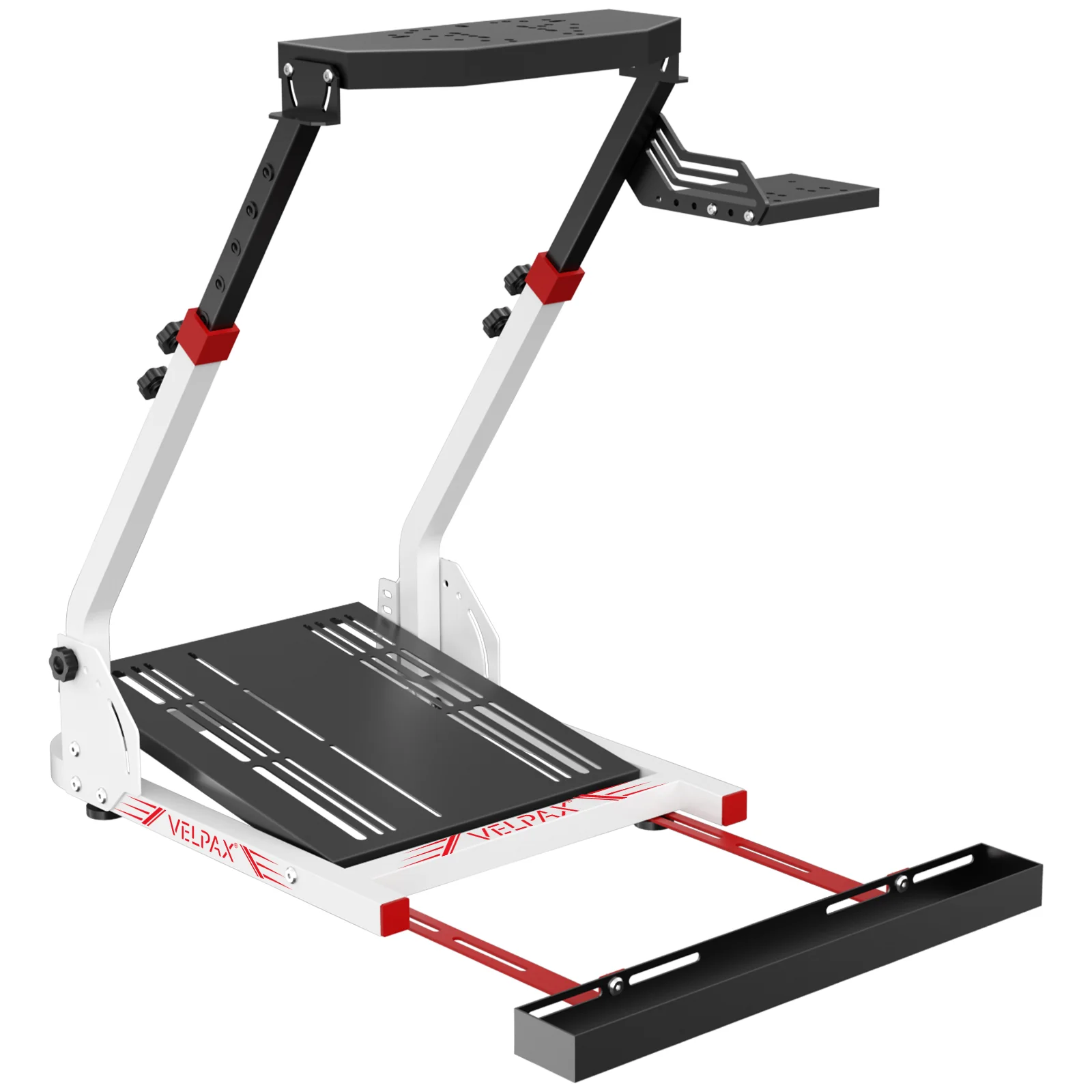 Support de volant pliable pour simulateur de course, support de volant réglable en hauteur et en angle compatible avec Logitech G25 G27 G29 T300RS Thrustmaster TX, support de levier de vitesses à installer à gauche/droite, pliable pour gagner de la place pour le jeu à domicile