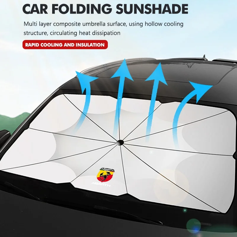Summer Car Windshield Shade Umbrella Sun Protection Cover Exterior Accessory For Abarth 500 695 595 Tipo Stilo 500X