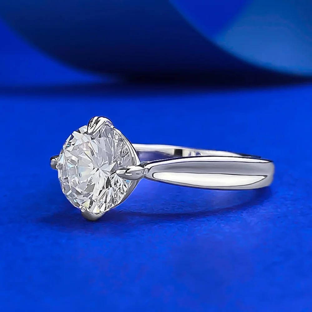 Clássico 100% 925 prata sólida 8*8mm anel de diamante de alto carbono para mulheres proposta de noivado de casamento anel festa jóias finas presente