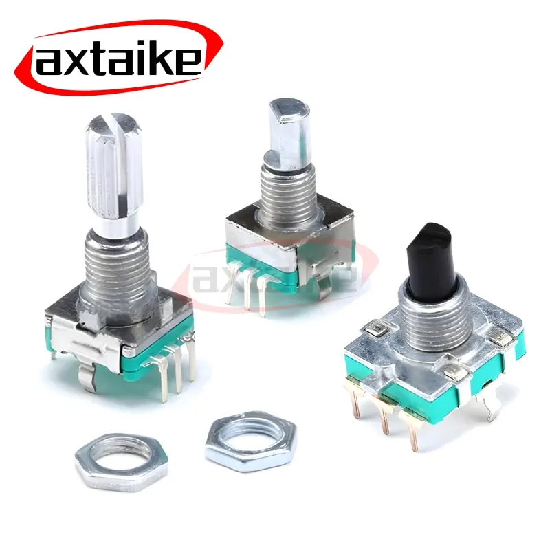 

5PCS EC11 EC16 360 Degree Rotary Encoder Knob Button Switch Arduino Digital Potentiometer 15/20mm Plum Half Shaft 20 Position
