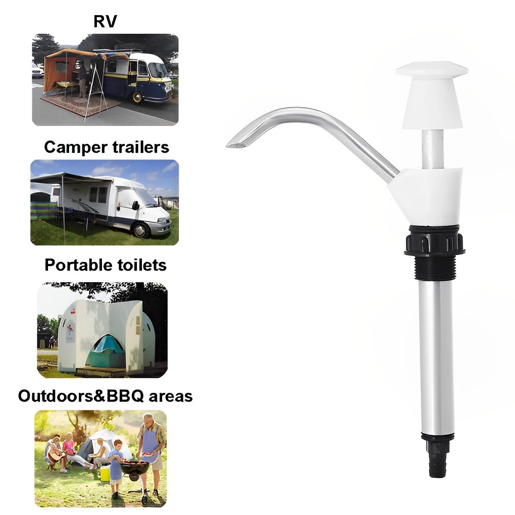 Aluminium Alloy Hand Water Pump Replacement Outdoor Trailer Kitchen Camping Portable Toilet Faucet Pumping Tool Black