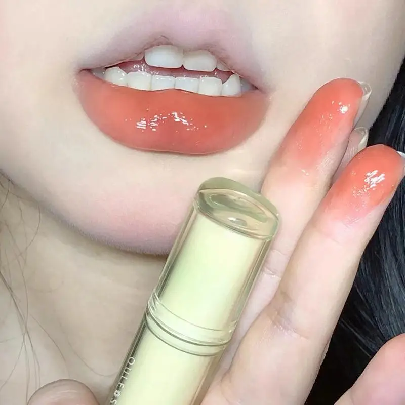 Divertente specchio fruttato Smalto per labbra Lucidalabbra in vetro Rossetto Idratante a lunga durata Tubo trasparente Trucco per prodotti per il trucco regalo