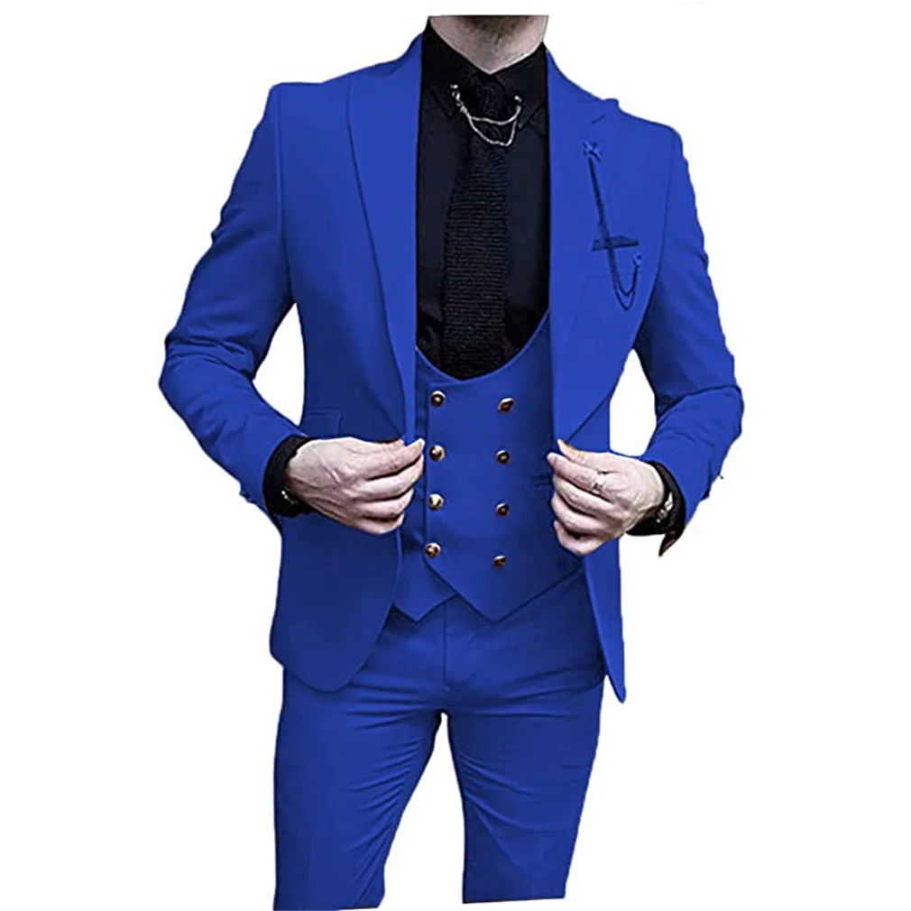 

Groom Wedding Men's Set Tailcoat Dressing Ball Formal Party Custom Business Leisure 3 Piece Set (Jacket+Pants+Vest)