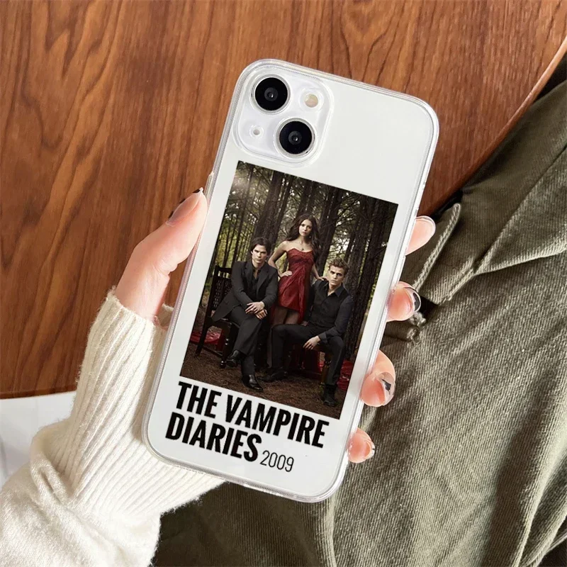 The Vampire Diaries Damon Transparent Phone Case for IPhone 11 12 14 15 16 Pro XS MAX X 13 7 8 Plus Fashion Soft Silicone Covers