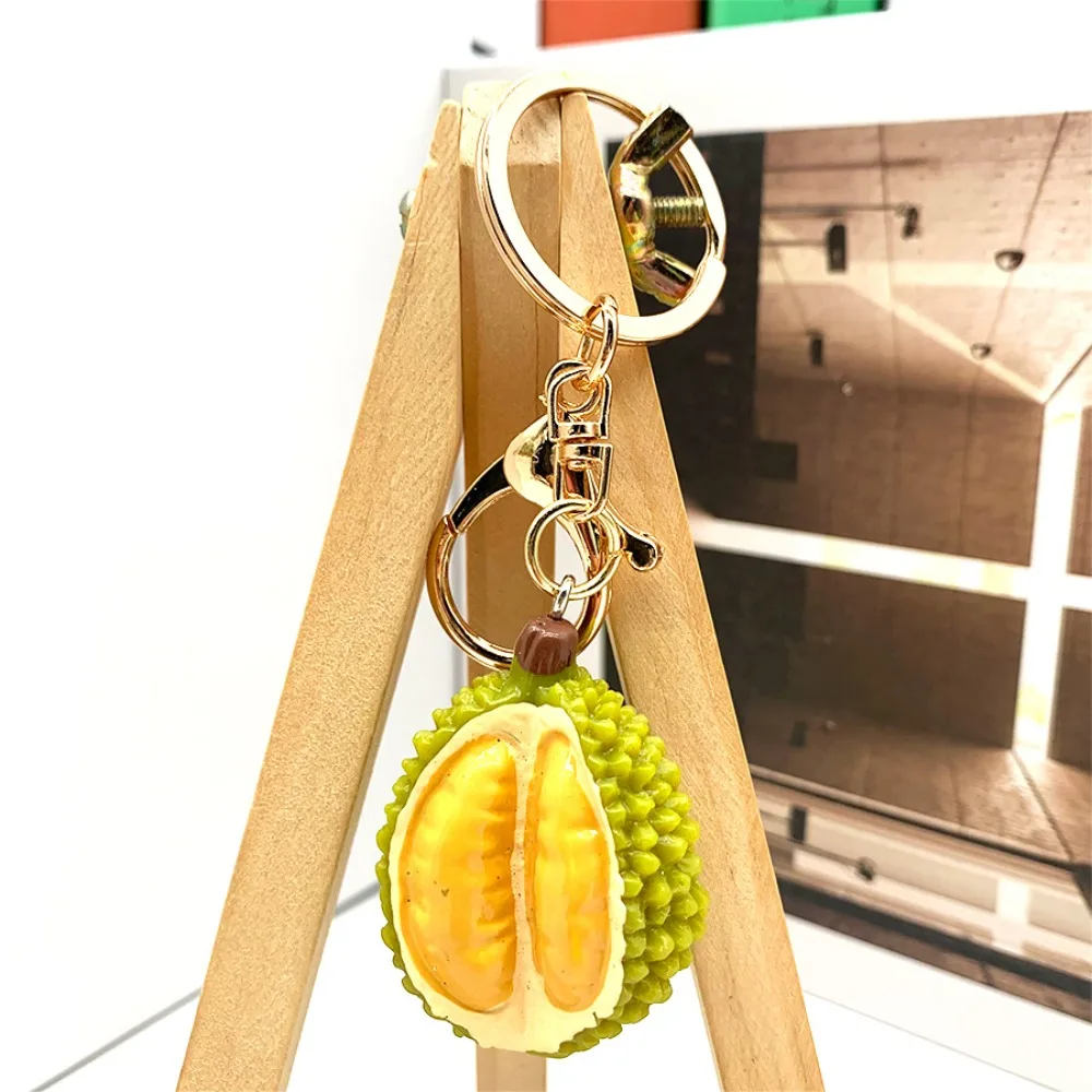 Durian Model Simulation Durian Keychain Bag Accessories Trinket Creative Durian Keyring Resin Cute SImitation Durian Key Chain