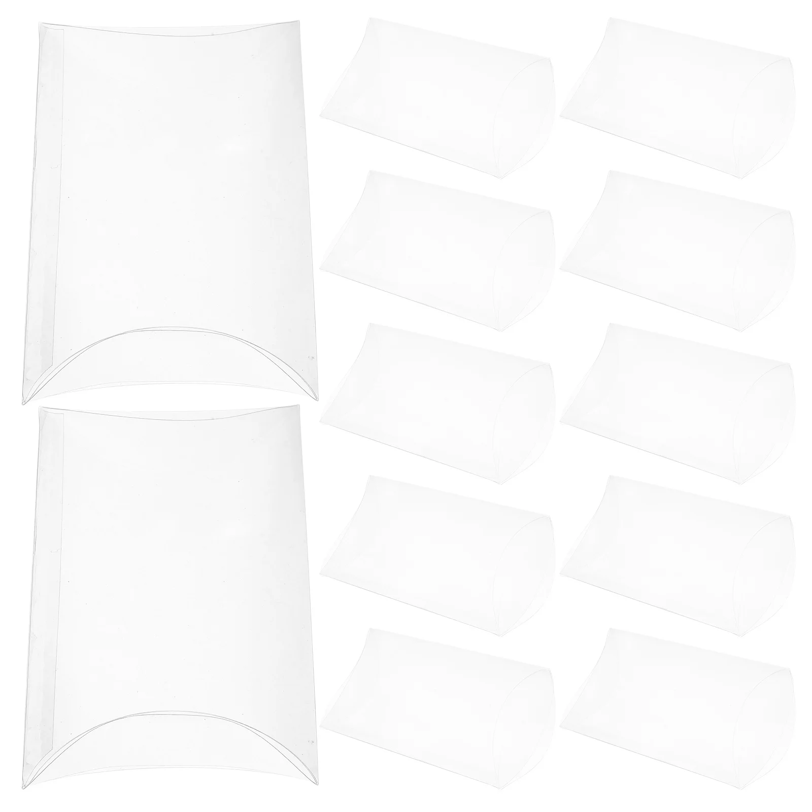 

50Pcs Clear Transparent Pillow Boxes Mini Candy Boxes Treat Containers Wedding Party Favor Packaging Mini Pie Containers