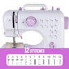 Portable Mini Electric Sewing Machine for Beginners 12 Stitches Foot Pedal Night Light Speed Control for DIY Home Sewing Mending 3