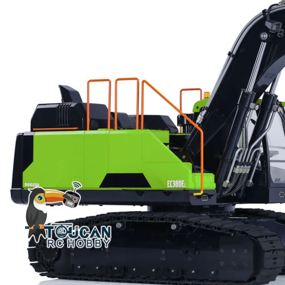 1/14 ec380 escavadeira hidráulica de metal rc, escavadeira de terra com controle remoto, caminhões de construção acabados, brinquedos para hobby, modelo de veículo
