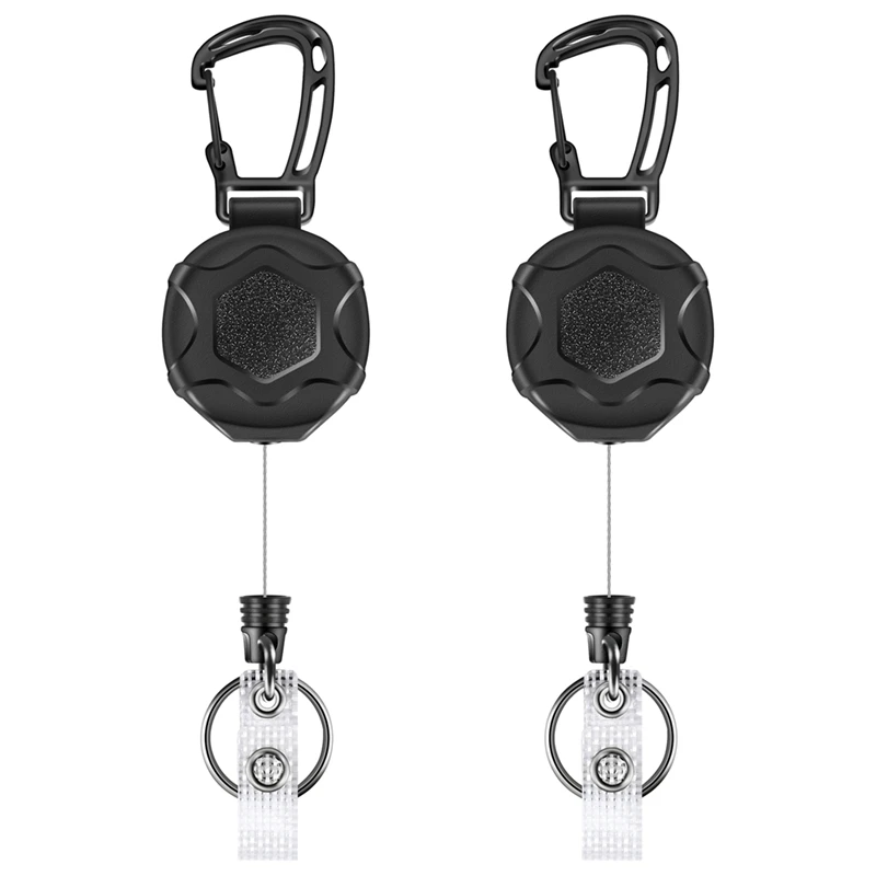 Retractable Keychains Heavy Duty Badge Reel Retractable Id Badge Clip With Upgraded Mountaineering Buckle