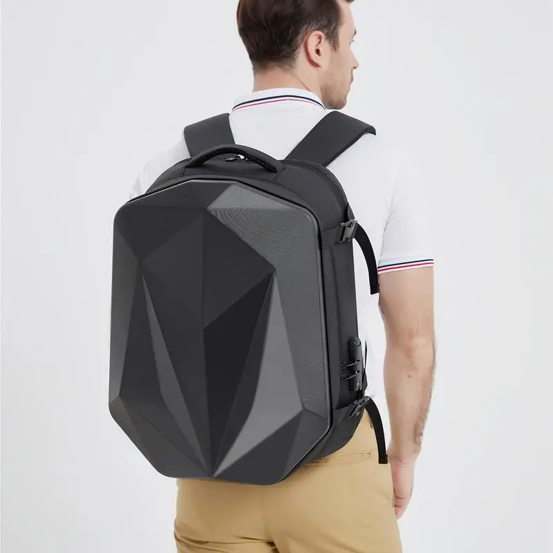 Large Capacity Business Laptop Bag Men's Simple Style Hard  Double Shoulder Backpack for Commuting And Traveling