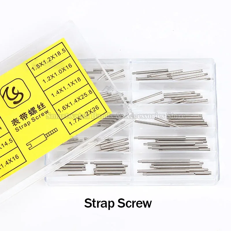 50 pçs pulseira de relógio parafusos pinos para rolex pulseira inoxidável parafuso pino links ferramentas reparo conexão haste conjunto ferramenta acessório