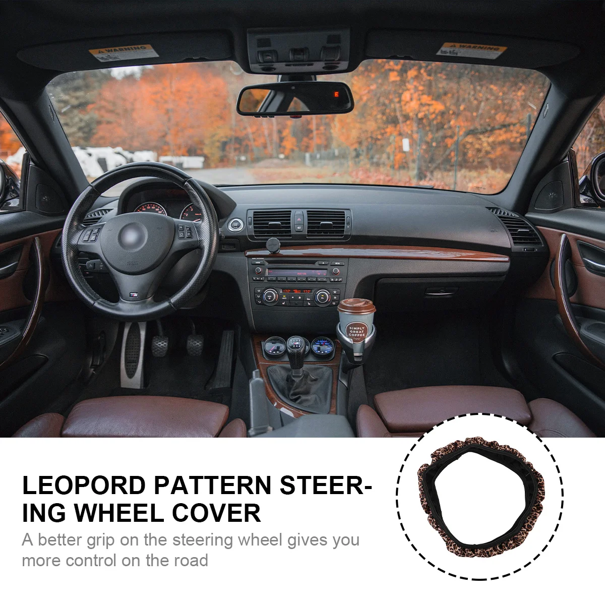 Leopard Pattern Steering Wheel Cover Car Universal Steering Wheel Sleeve Auto Interior Accessories Steering Covers