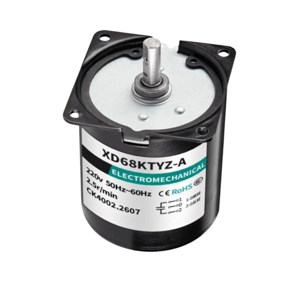 AC220V Synchronous Gear Motor 2.5 r/min 28W Permanent Magnet Motor Permanent Magnet 68KTYZ AC Electric Motor DIY Generator